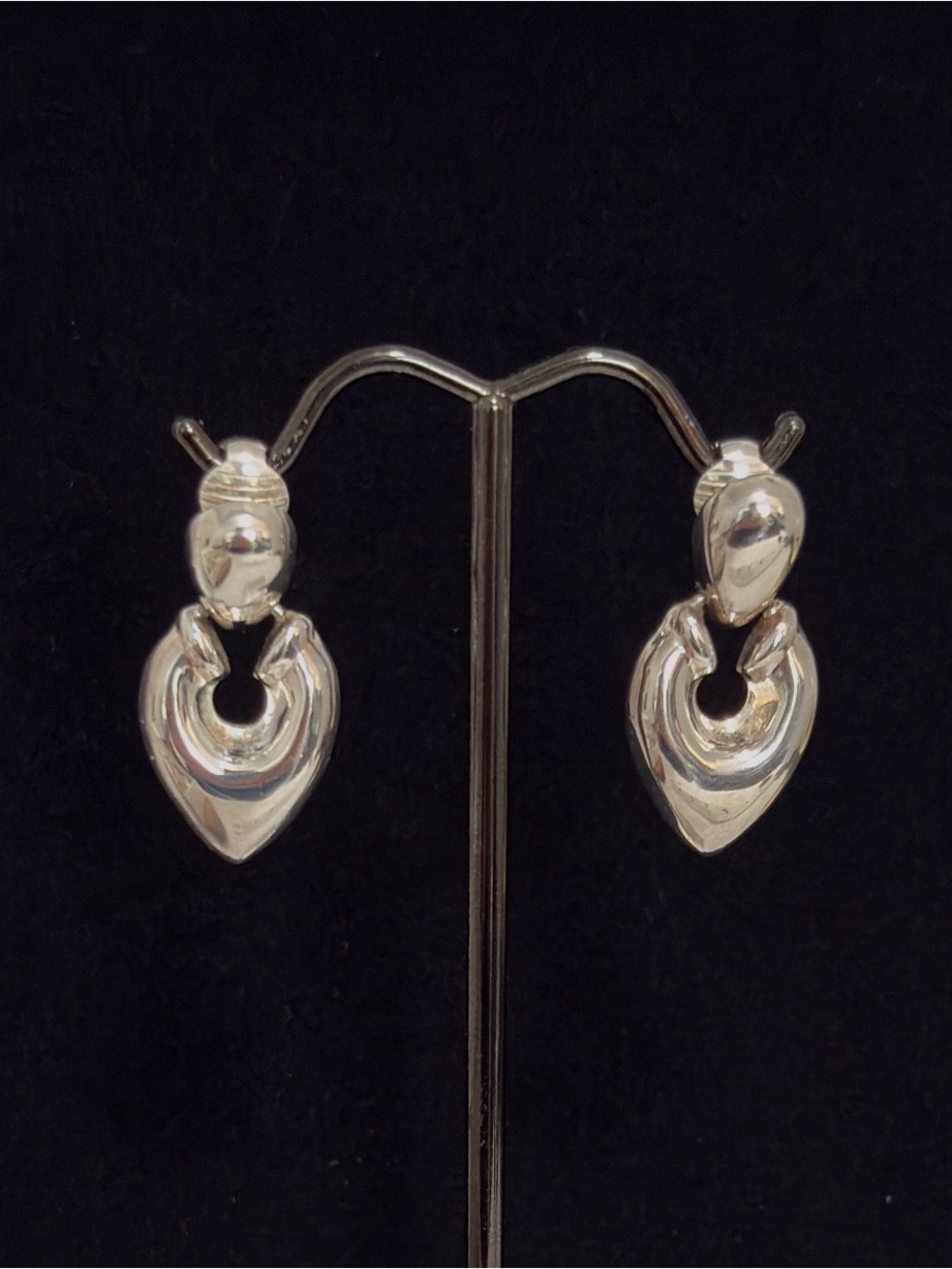VINTAGE 925 STERLING SILVER DOORKNOCKER CLIP ON EARRINGS  FROM THAILAND 5G